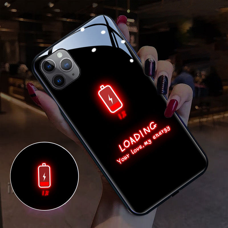 Luminous Glass Cartoon phone case
