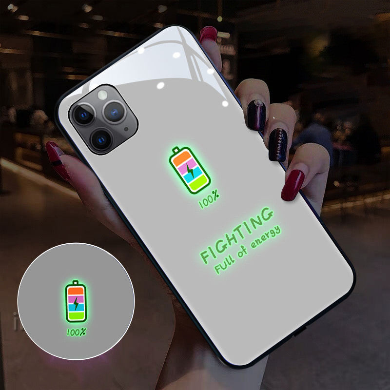 Luminous Glass Cartoon phone case