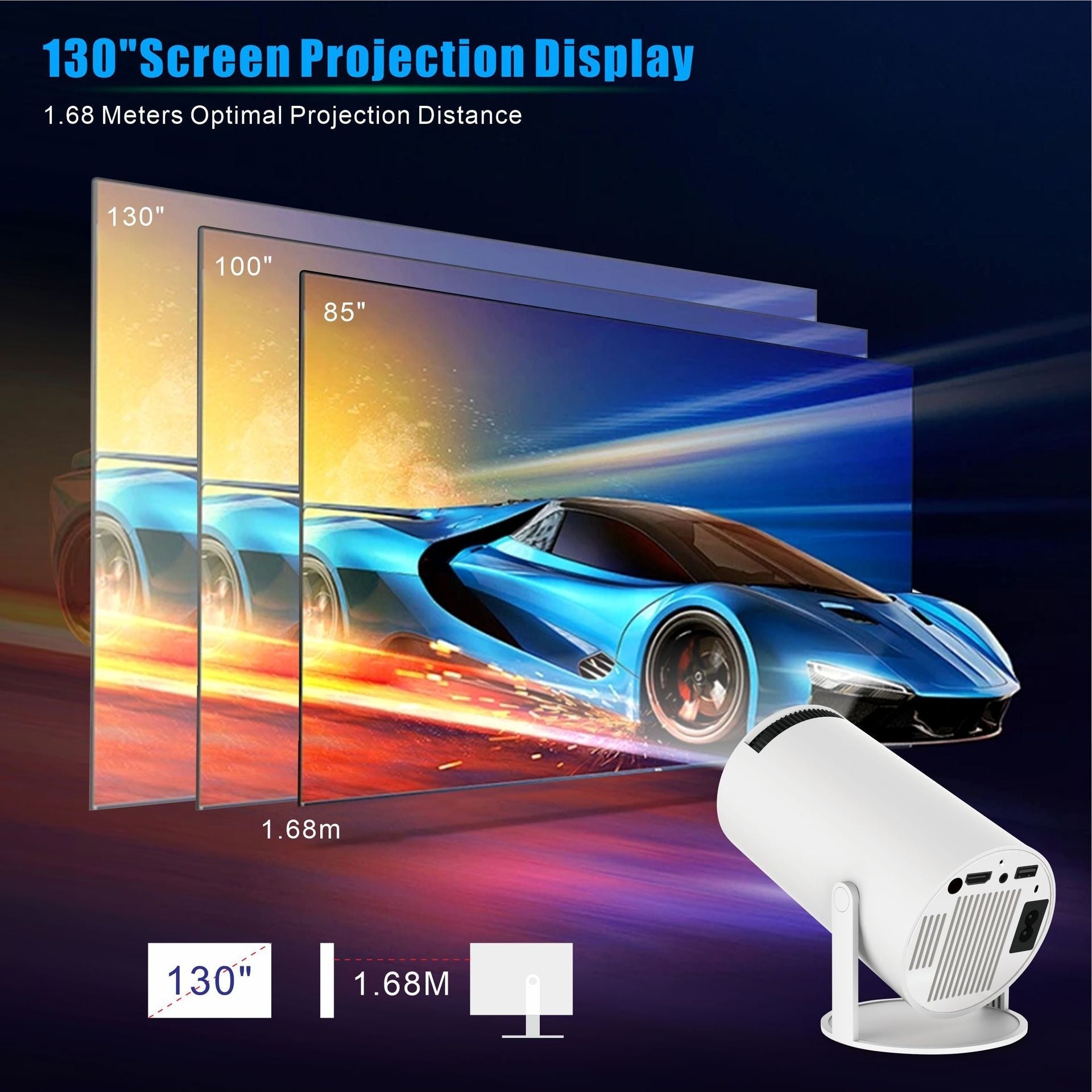 HY300 Pro Home Theater Entertainment Portable Small Projector