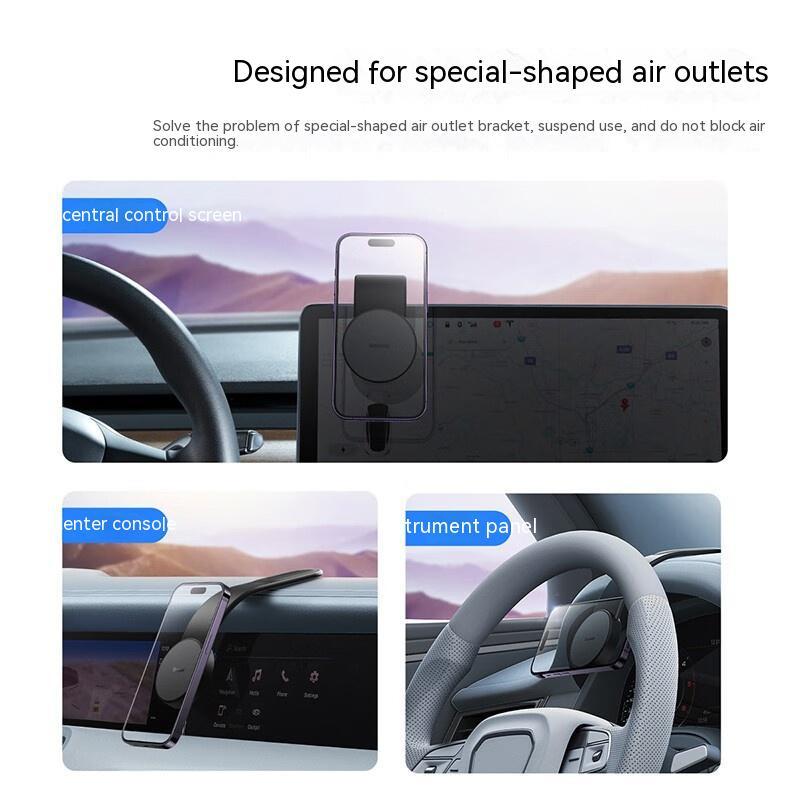 Magnetic Bendable Phone Holder and  Wireless Charger Phone Holder 15W Car Dash Mount