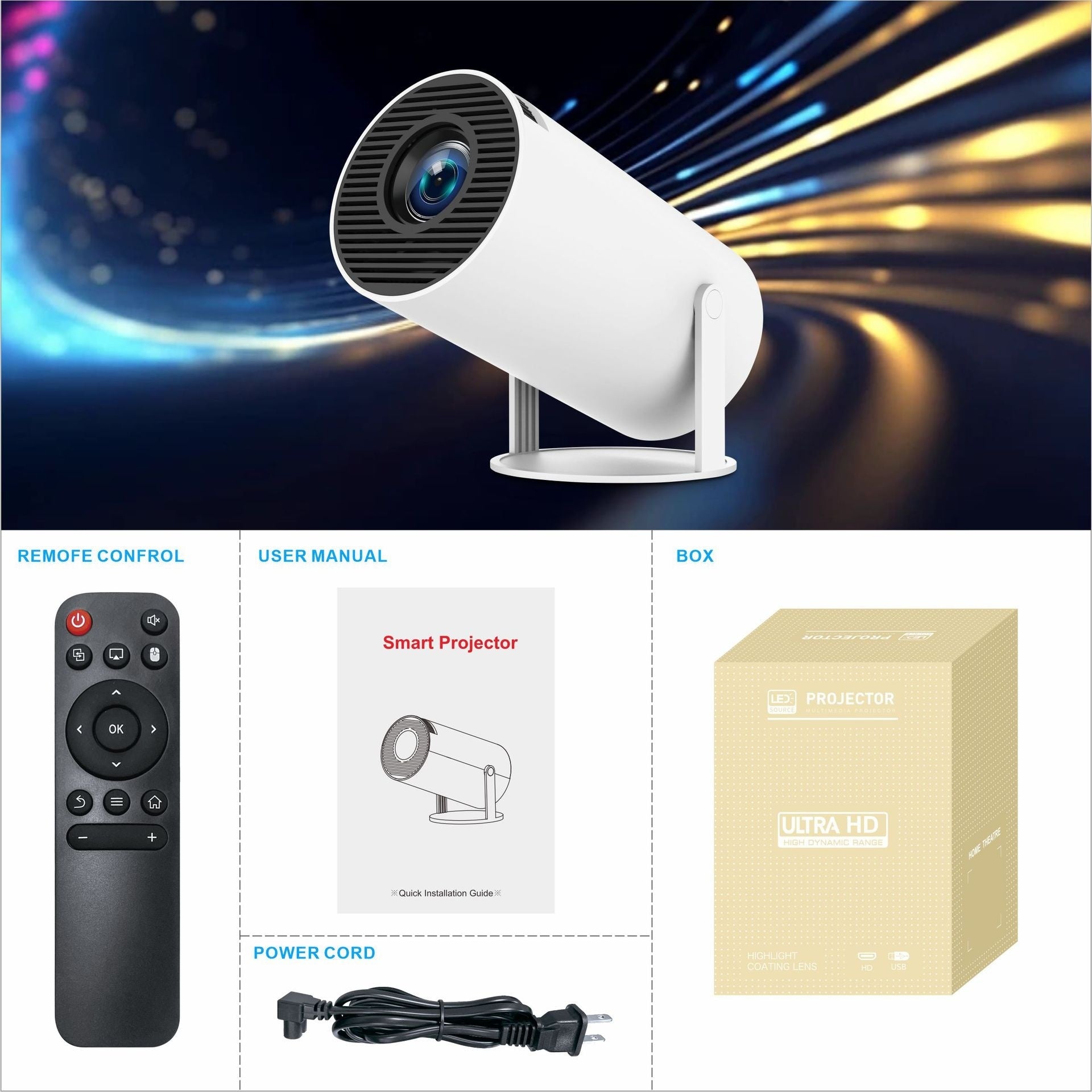 HY300 Pro Home Theater Entertainment Portable Small Projector